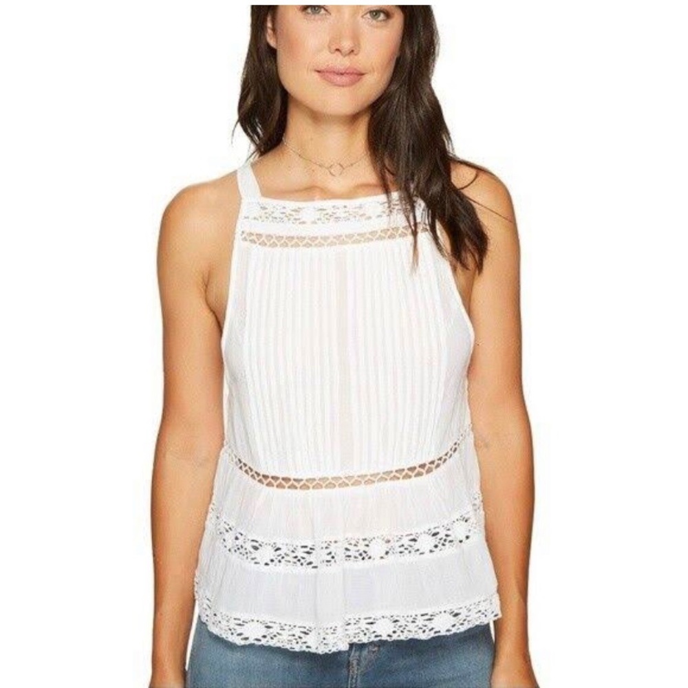 Free People White Cotton Peasant Tank